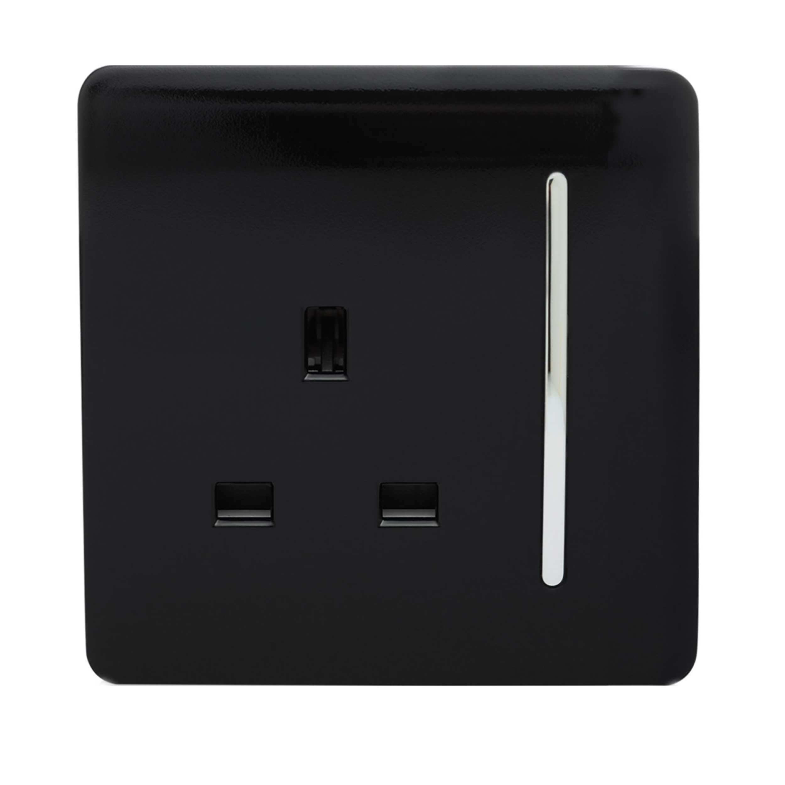 1 Gang 13Amp Switched Single Socket Gloss Black